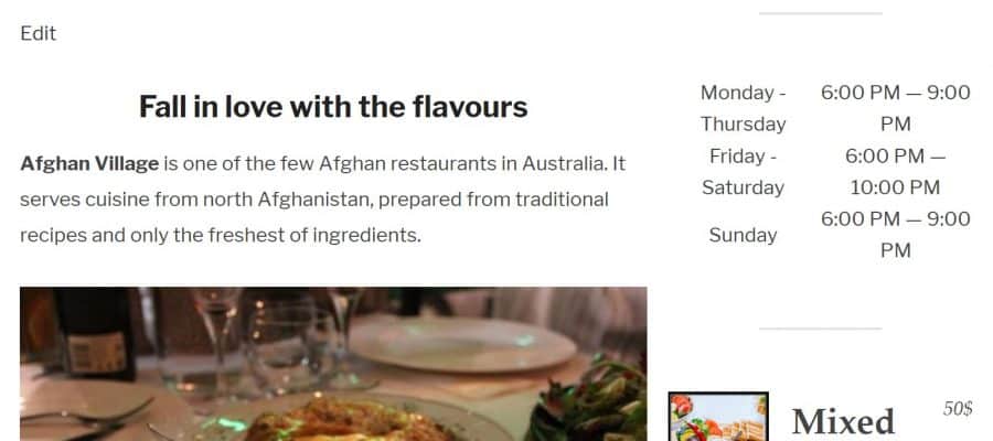 Afghan Village Resturant